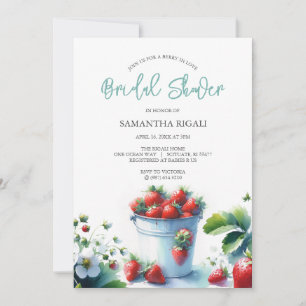 Berry In Love Strawberry Bridal Douche Invitations