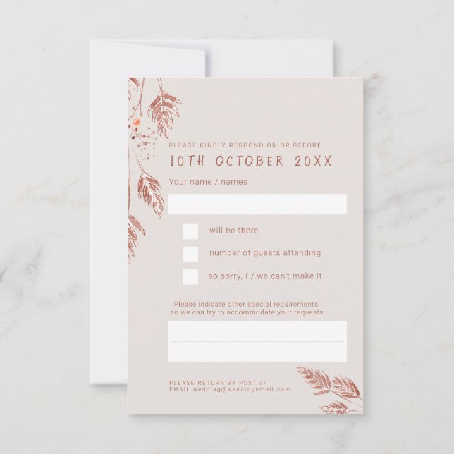 Berry mariage tacheté réponse RSVP (Dos)