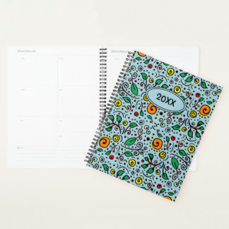 Berry Motif à fleurs orange sur mesure sur Turquoi