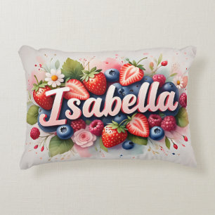 Berry personnalisé Nom floral Coussin "Isabella"