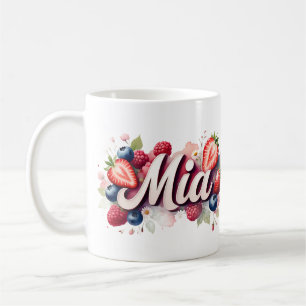 Berry personnalisé Nom floral Mug - Mia