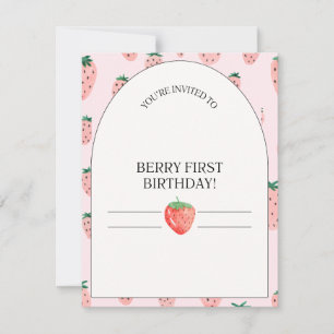 Berry premier anniversaire fraise invitation enfan