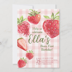 Berry premier été fraise Anniversaire Invitation