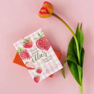 Berry premier été fraise Anniversaire Invitation