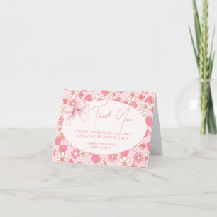 Berry rose Sweet Baby Girl Douche Merci Cartes