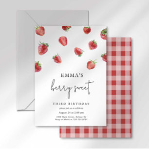 Berry Strawberry Invitation Anniversaire