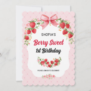 Berry Sweet 1er anniversaire Invitation