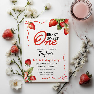 Berry Sweet 1er anniversaire Invitation