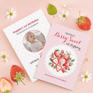 Berry Sweet 1er anniversaire Invitation