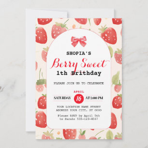 Berry Sweet 1er anniversaire Invitation