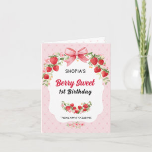 Berry Sweet 1er Anniversaire Invitation pliée
