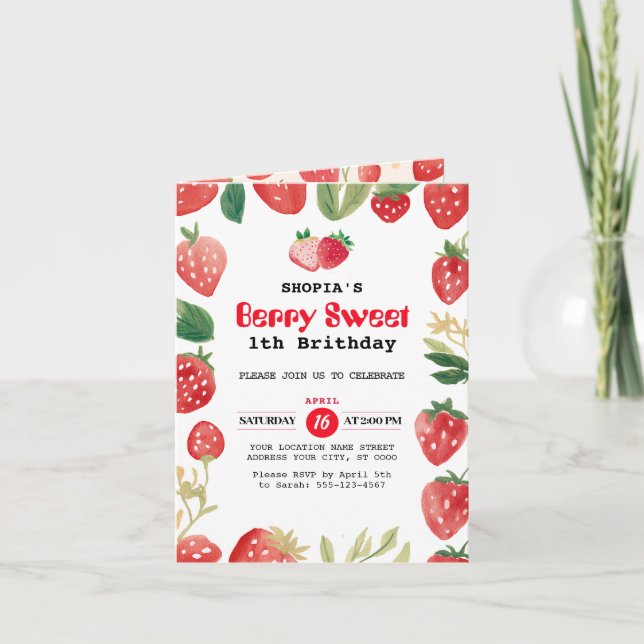 Berry Sweet Anniversaire Foll Invitation (Devant)