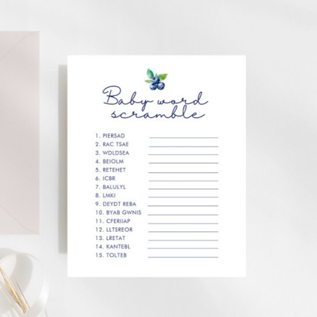 Berry Sweet Baby shower Baby Word Scramble Jeu (Créateur téléchargé)