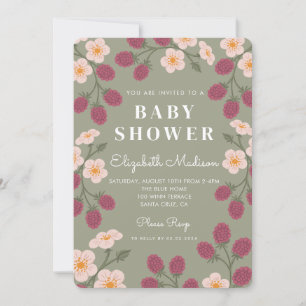 Berry Sweet Baby shower de framboise Invitation