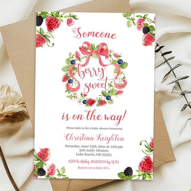 Berry Sweet Baby shower Invitation (Créateur téléchargé)