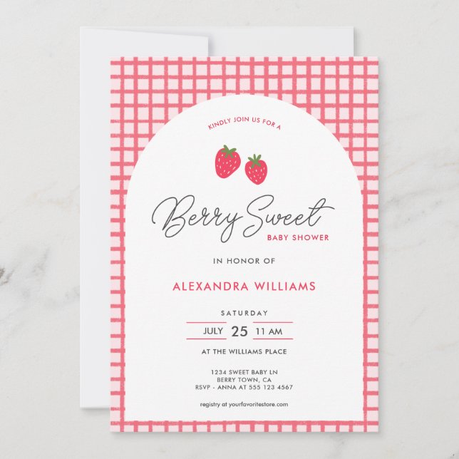 Berry Sweet Baby shower Invitation (Devant)