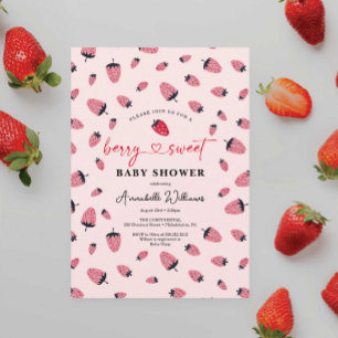 Berry Sweet Baby shower Invitation fraise
