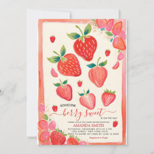 Berry Sweet Baby shower Strawberry Invitation