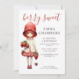 Berry Sweet Girl Anniversaire Fête Invitation
