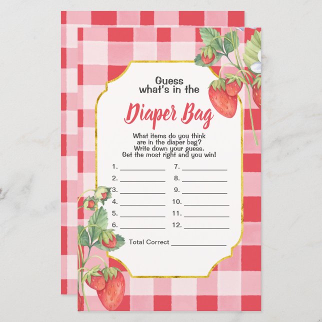 Berry Sweet Guess What's In the Diaper Bag (Devant / Derrière)