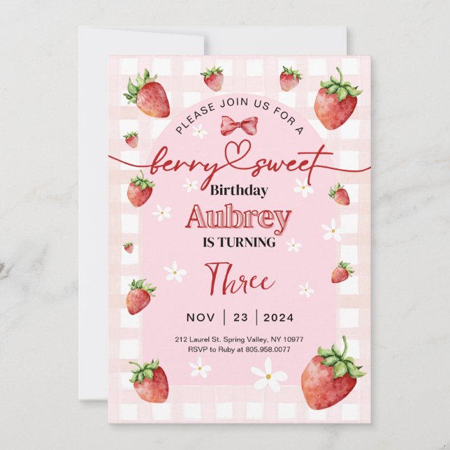 Berry Sweet Invitation Anniversaire N'importe quel (Devant)