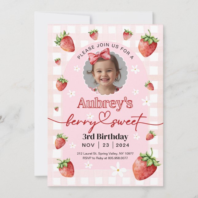 Berry Sweet Invitation d'anniversaire n'importe qu (Devant)