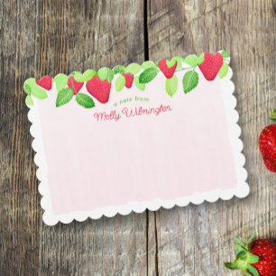 Berry Sweet Red Strawberry Baby shower Note Cartes