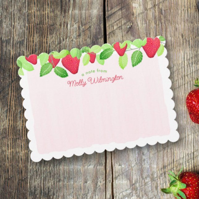 Berry Sweet Red Strawberry Baby shower Note Cartes (Créateur téléchargé)