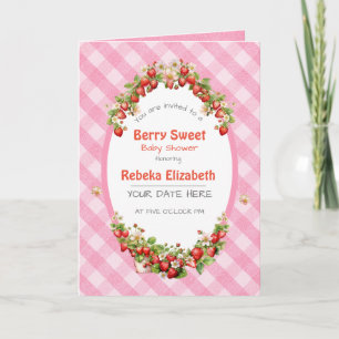 Berry Sweet Rose En vichy Baby shower Invitation
