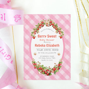 Berry Sweet Rose En vichy Baby shower Invitation