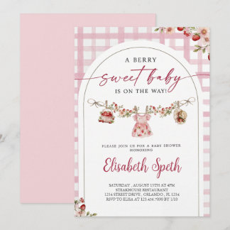 Berry Sweet Strawberry Baby Shower Invitation