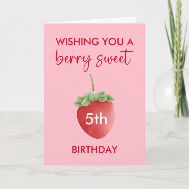 Berry Sweet Strawberry Bonne carte d'anniversaire (Devant)