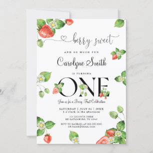 Berry Sweet Strawberry Invitation pour le premier