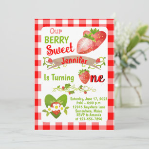Berry Sweet Strawberry Invitations d'anniversaire