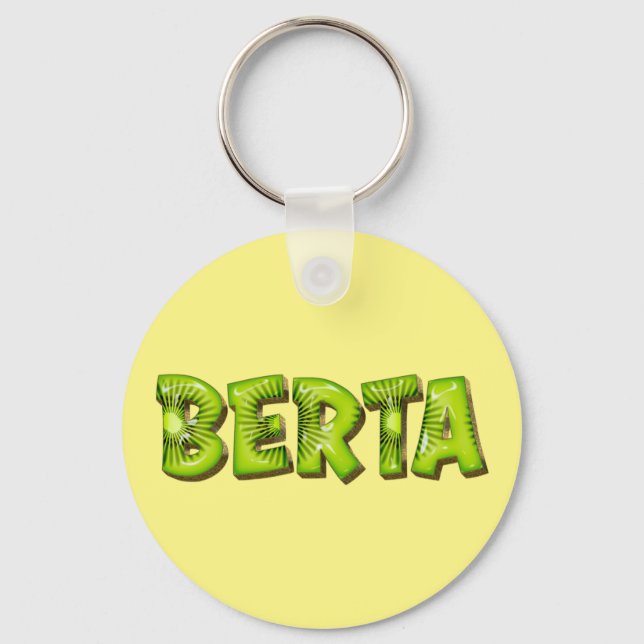 Berta Name Kiwi Design Porte-clés (Recto)