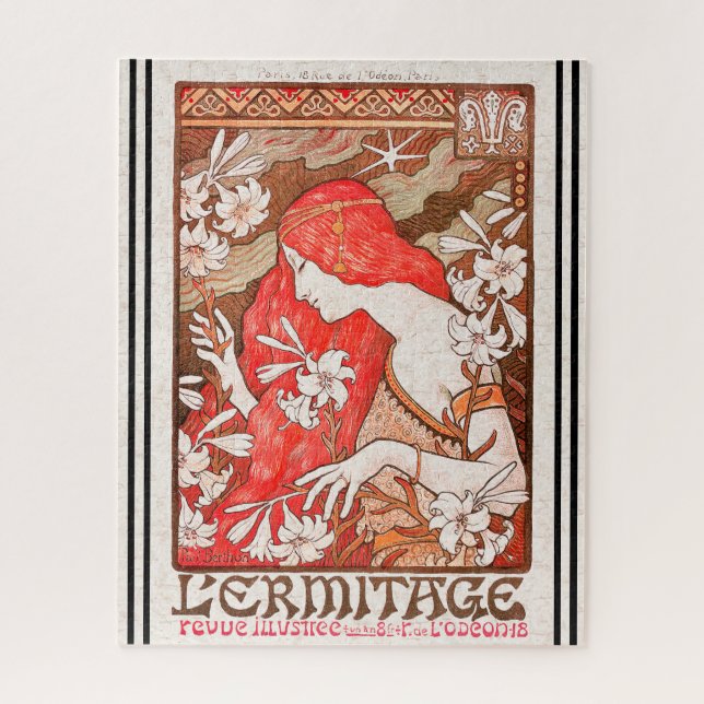 Berthon Art Nouveau Lady Giant Lily Puzzle (Vertical)