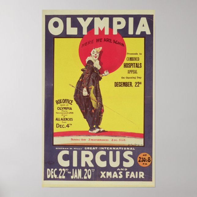 Bertram Mills circus poster (Devant)