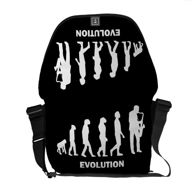 Besace joueur de saxophone d'évolution (Dos droit)