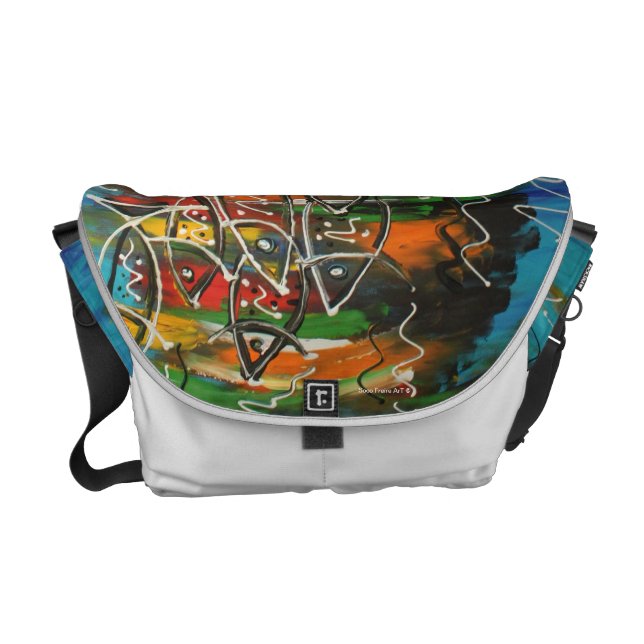 Besace Sac messenger - Poissons par Soco Freire (Devant)