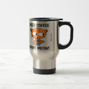Besoin de café tout de suite ! Tasse drôle de chat