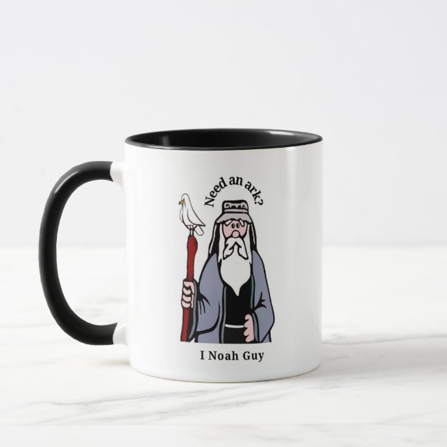 "Besoin d'une arche ? Je Noah mec" Papa blague mug (Gauche)