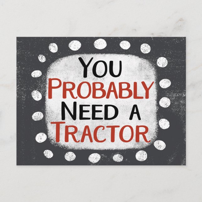 Besoin D'Une Carte Postale Tracteur (Devant)
