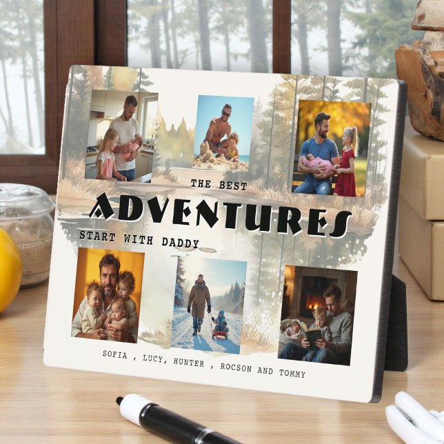Best Adventures Start With Daddy Photo Plaque (Créateur téléchargé)