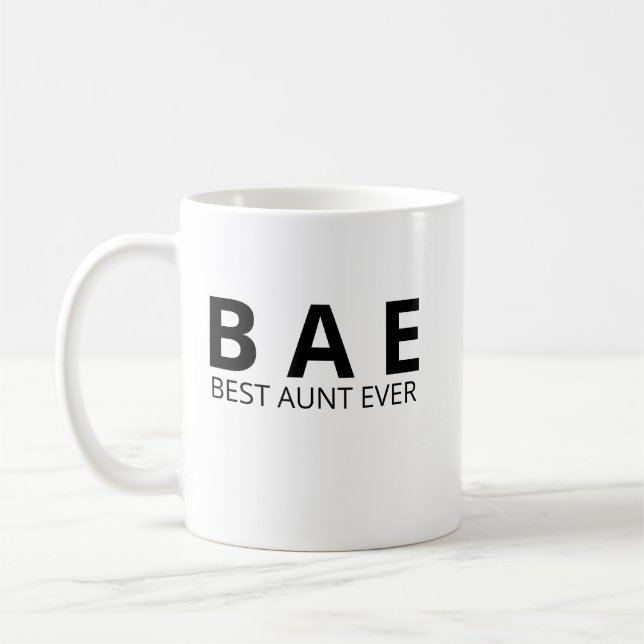Best Aunt Ever Mug, BAE Aunt Mug, Aunt Gift Mug (Gauche)