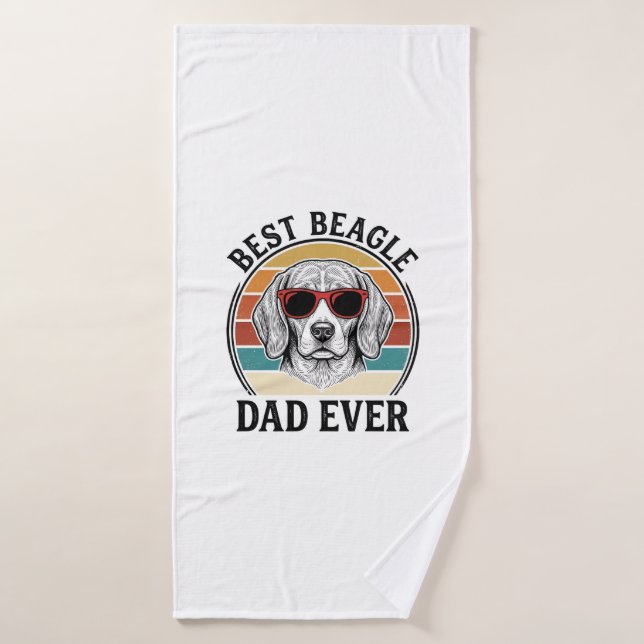 Best Beagle Dad Ever Vintage Beagle Shirt Design_1 (Serviette de bain)