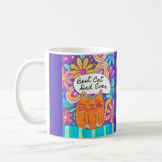 Best Cat Dad Ever Cat Lover Gift Mug (Gauche)