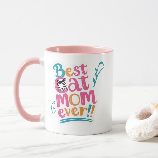 Best Cat Mom Ever Mug (Avec donut)