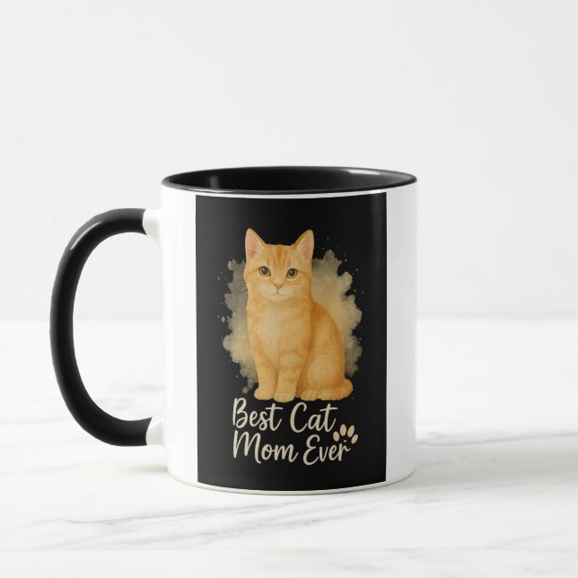 Best Cat Mom Ever Mug Funny Cat Lover Gift for Her (Gauche)