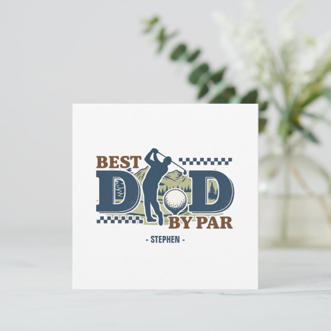 Best Dad By Par - Golf Papa Silhouette Design (Debout devant)
