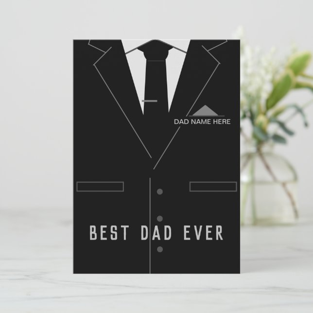 Best DAD Ever Father's Card - Your Name /texte (Debout devant)